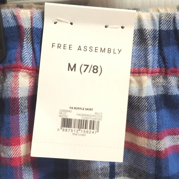NWT Free Assembly Girls Mixed Ruffle Flannel Skirt - Picture 4 of 5